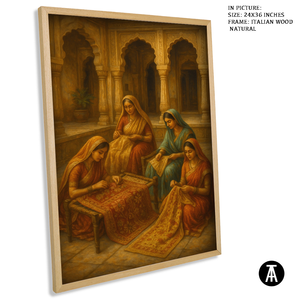 Artwork in Natural Wood Frame