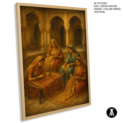 Artwork in Natural Wood Frame