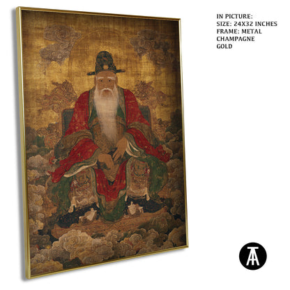 Artwork in Light Brown Frame