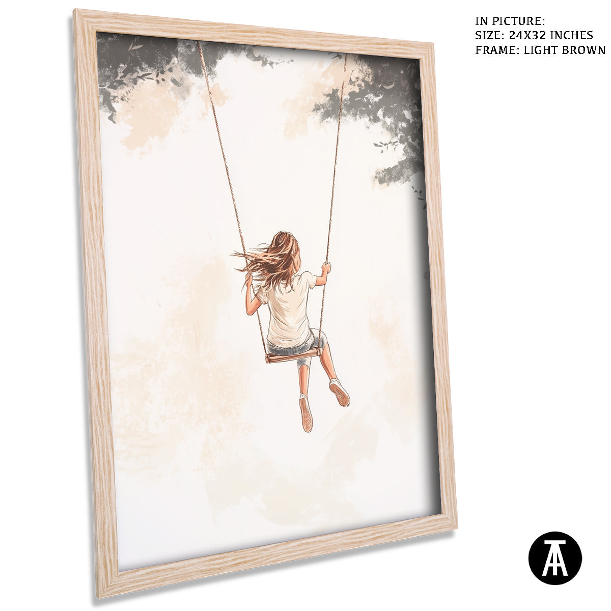 Artwork in Dark Brown Frame