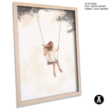 Artwork in Dark Brown Frame
