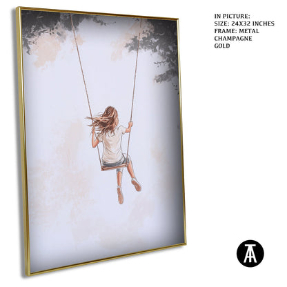 Artwork in Light Brown Frame