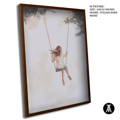 Artwork in Dark Wood Frame