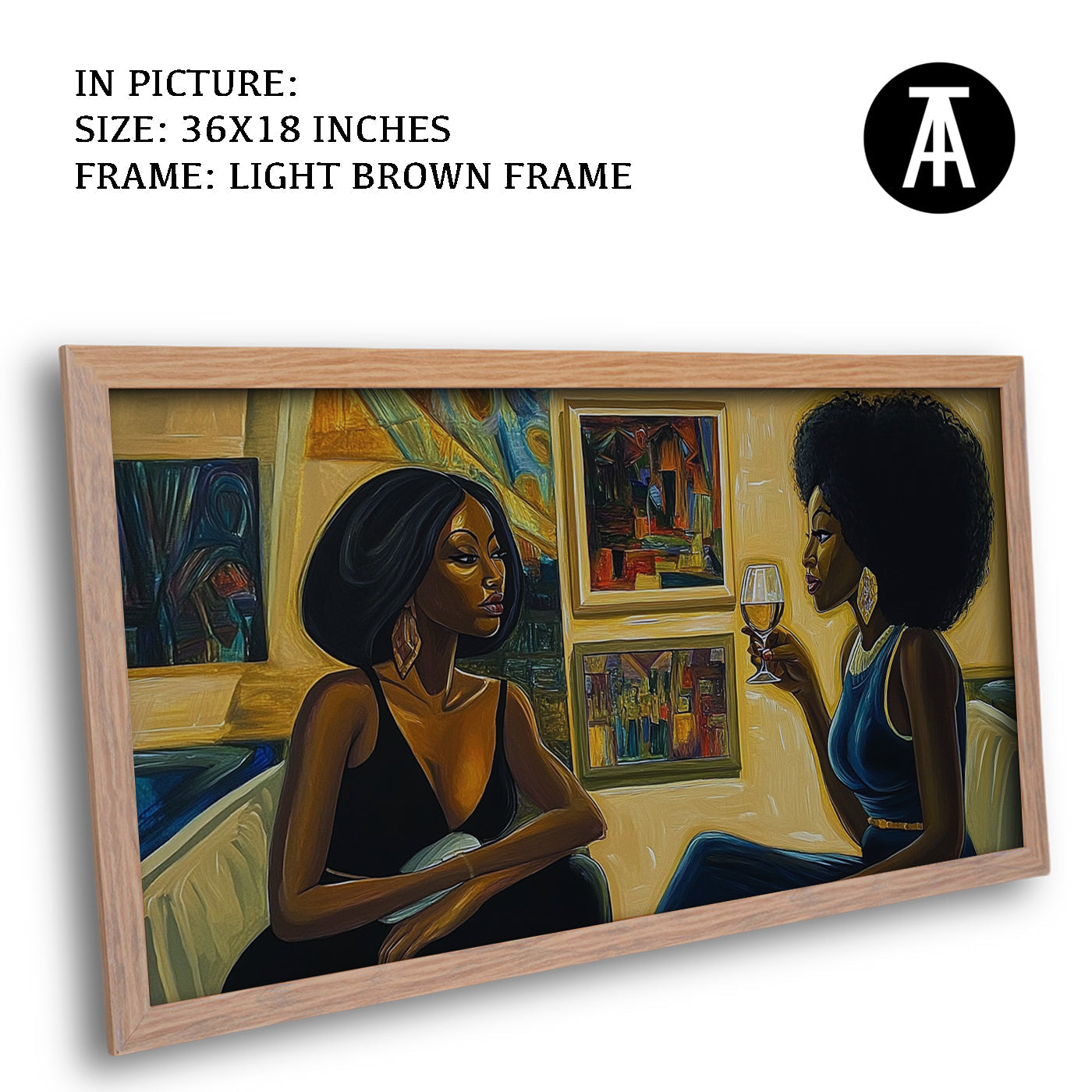 Artwork in Dark Brown Frame