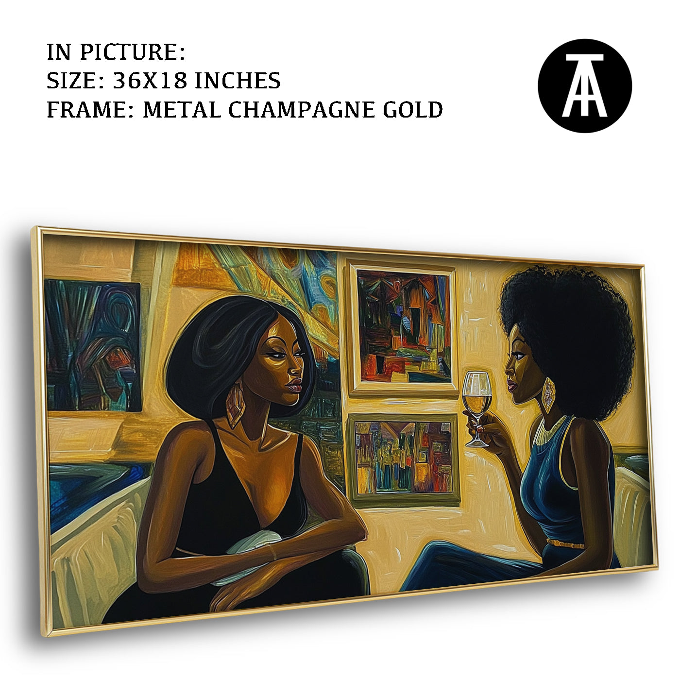 Artwork in Light Brown Frame