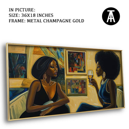 Artwork in Light Brown Frame