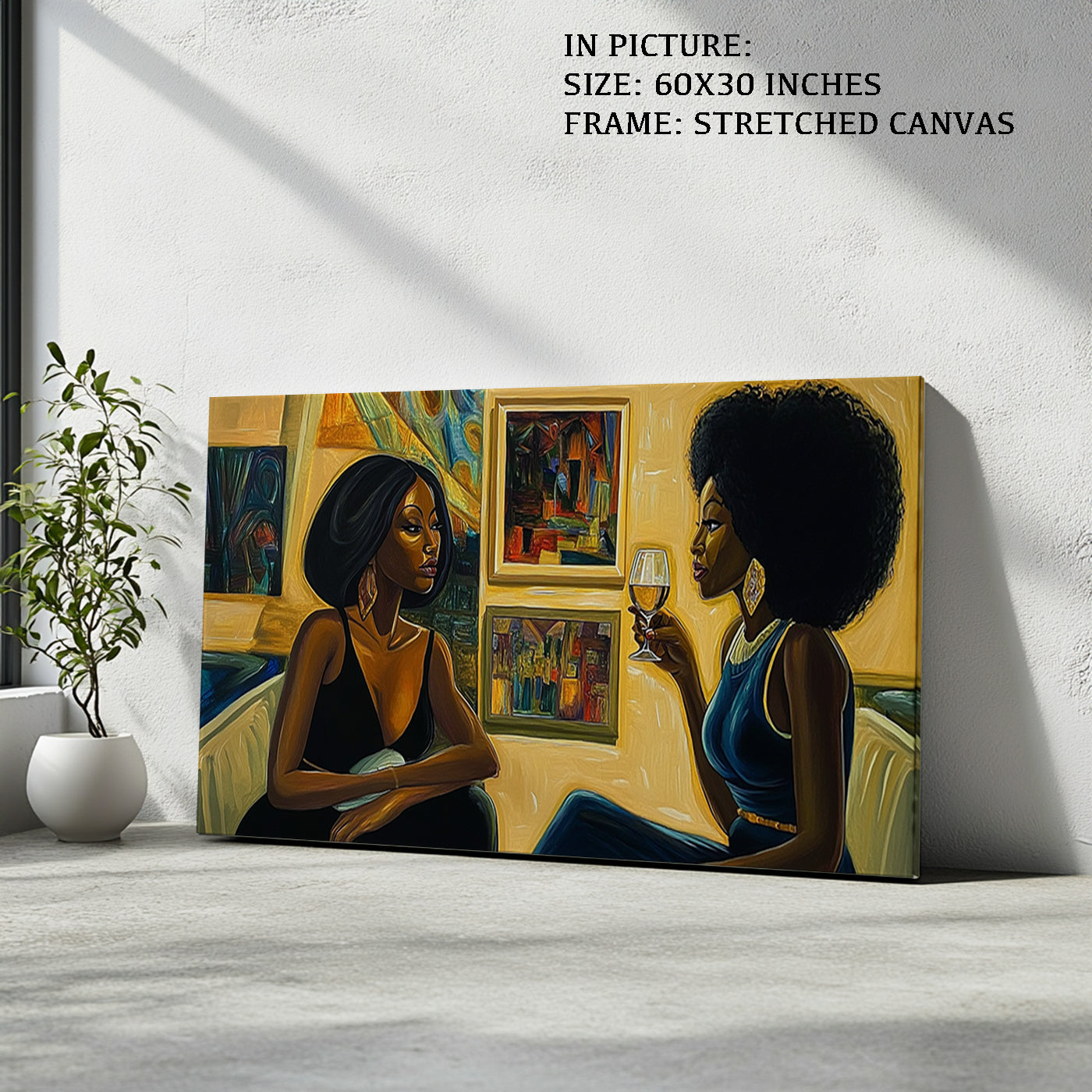 Artwork in Natural Wood Frame