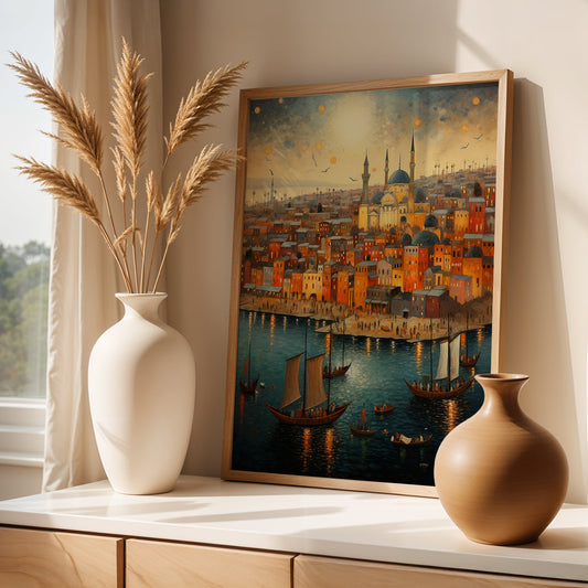 Istanbul Painting in a Lifestyle Setting