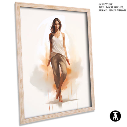Artwork in Dark Brown Frame