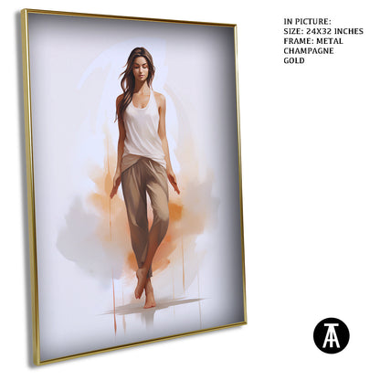 Artwork in Light Brown Frame