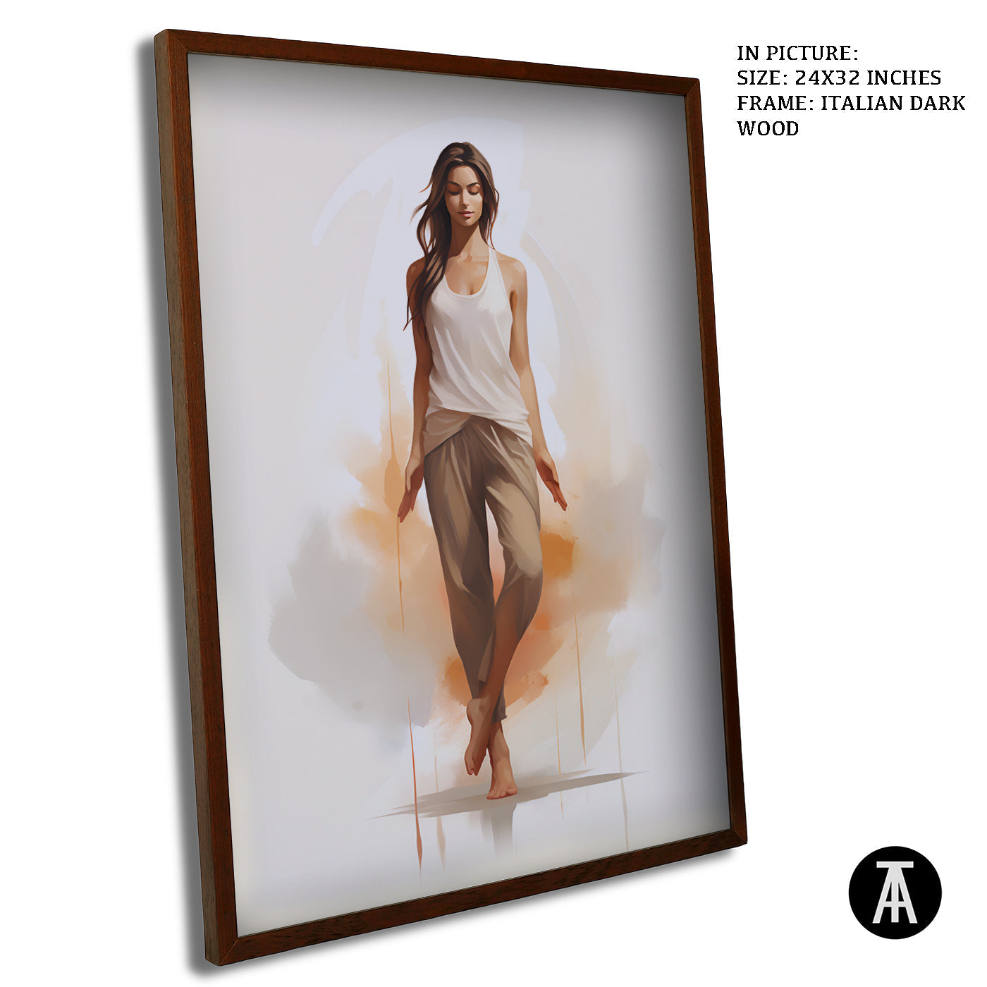 Artwork in Dark Wood Frame