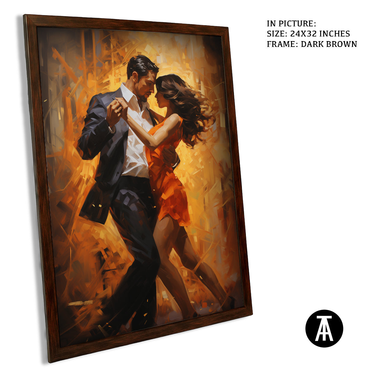 Sample Artwork in Dark Brown Frame