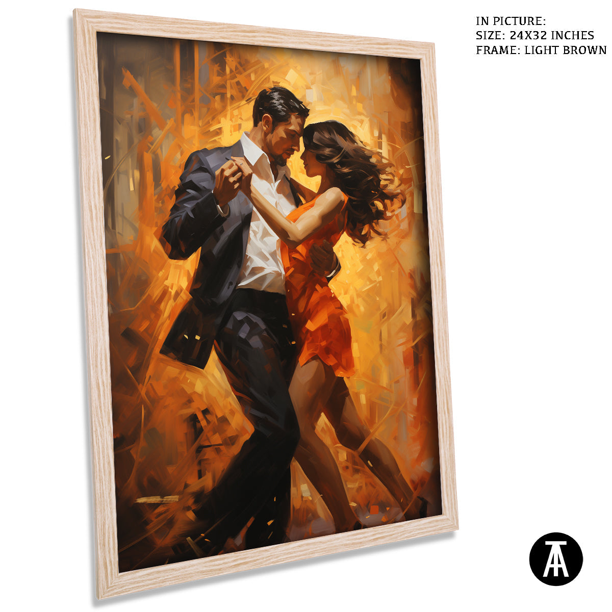 Sample Artwork in Light Brown Frame