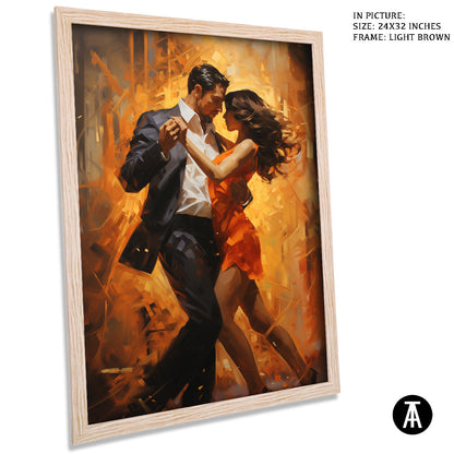 Sample Artwork in Light Brown Frame
