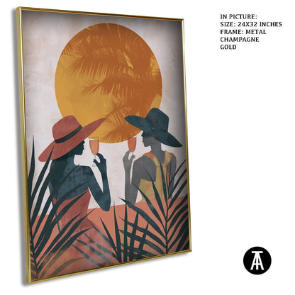 Artwork in Metal Champagne Gold Frame