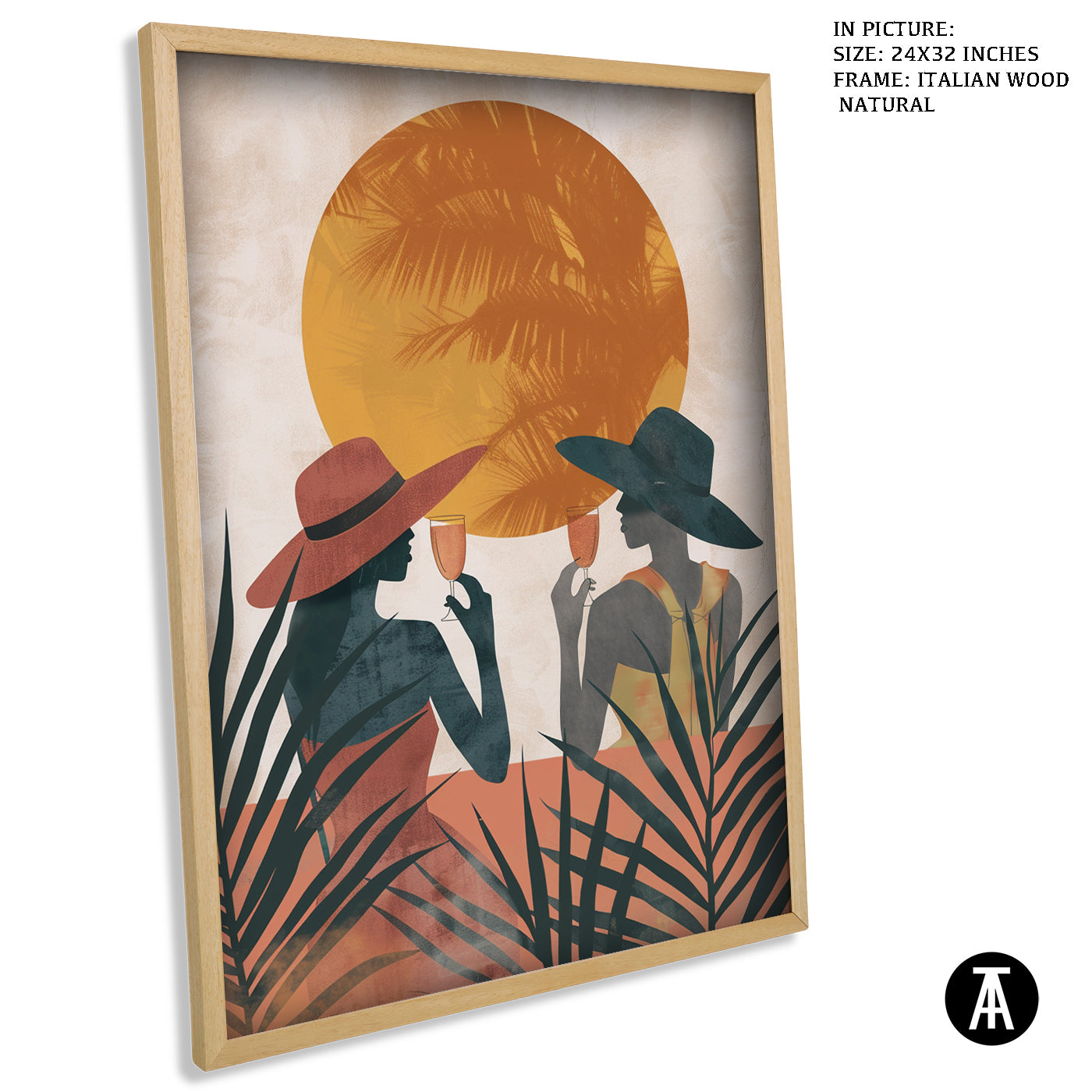Artwork in Natural Wood Frame