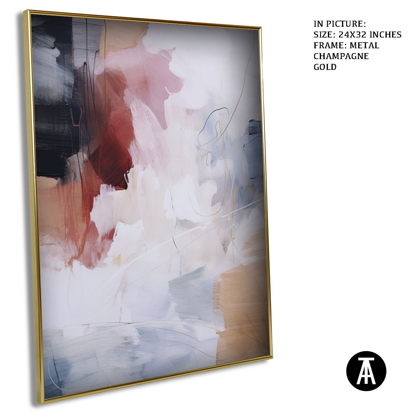 Artwork in Light Brown Frame