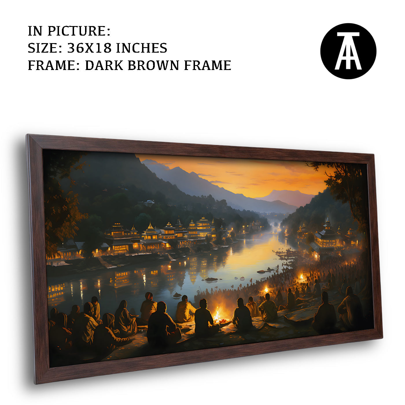 Artwork in Metal Champagne Gold Frame