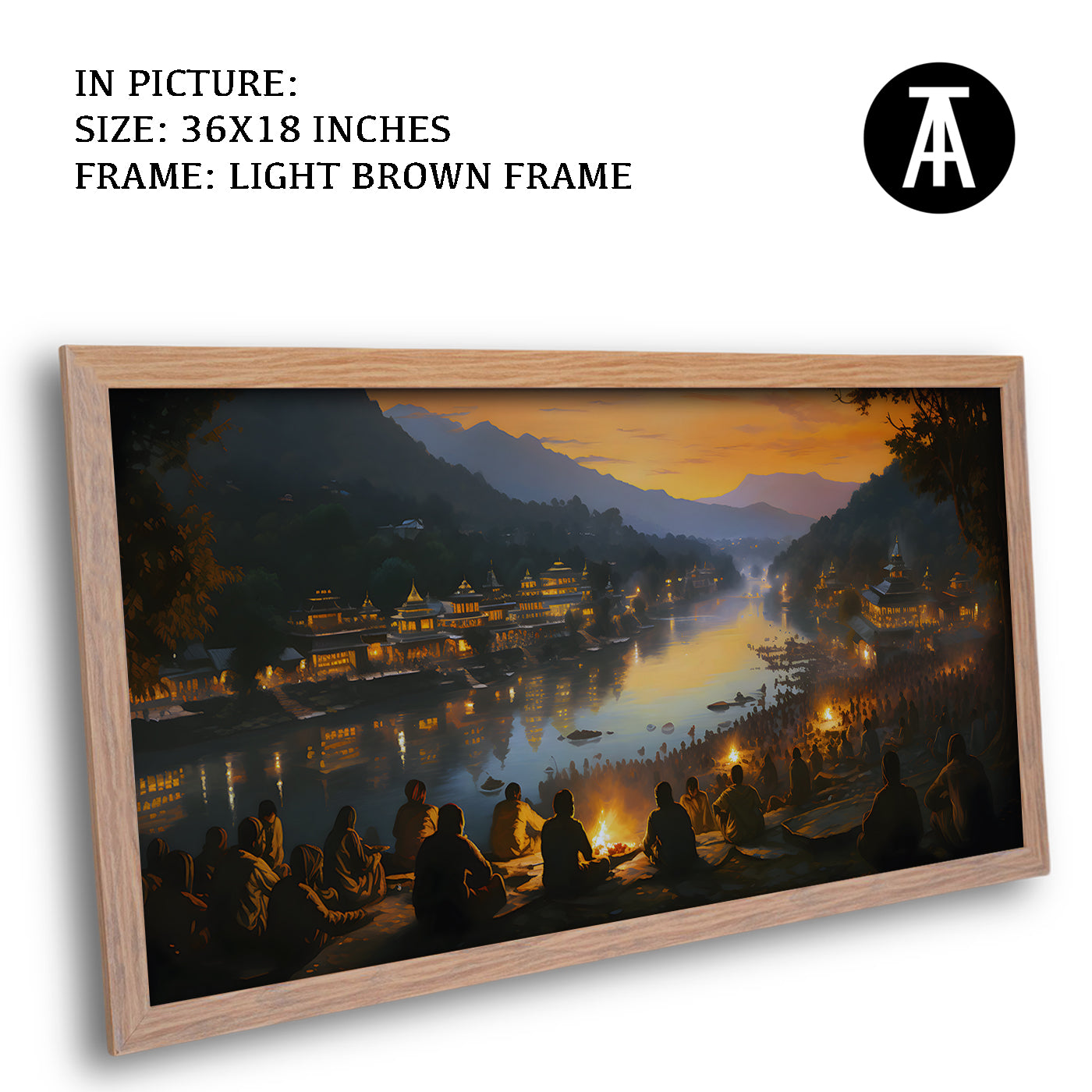 Artwork in Dark Brown Frame