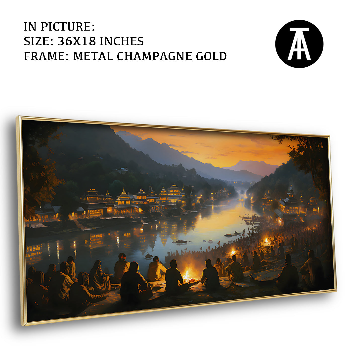 Artwork in Light Brown Frame