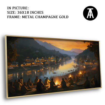 Artwork in Light Brown Frame