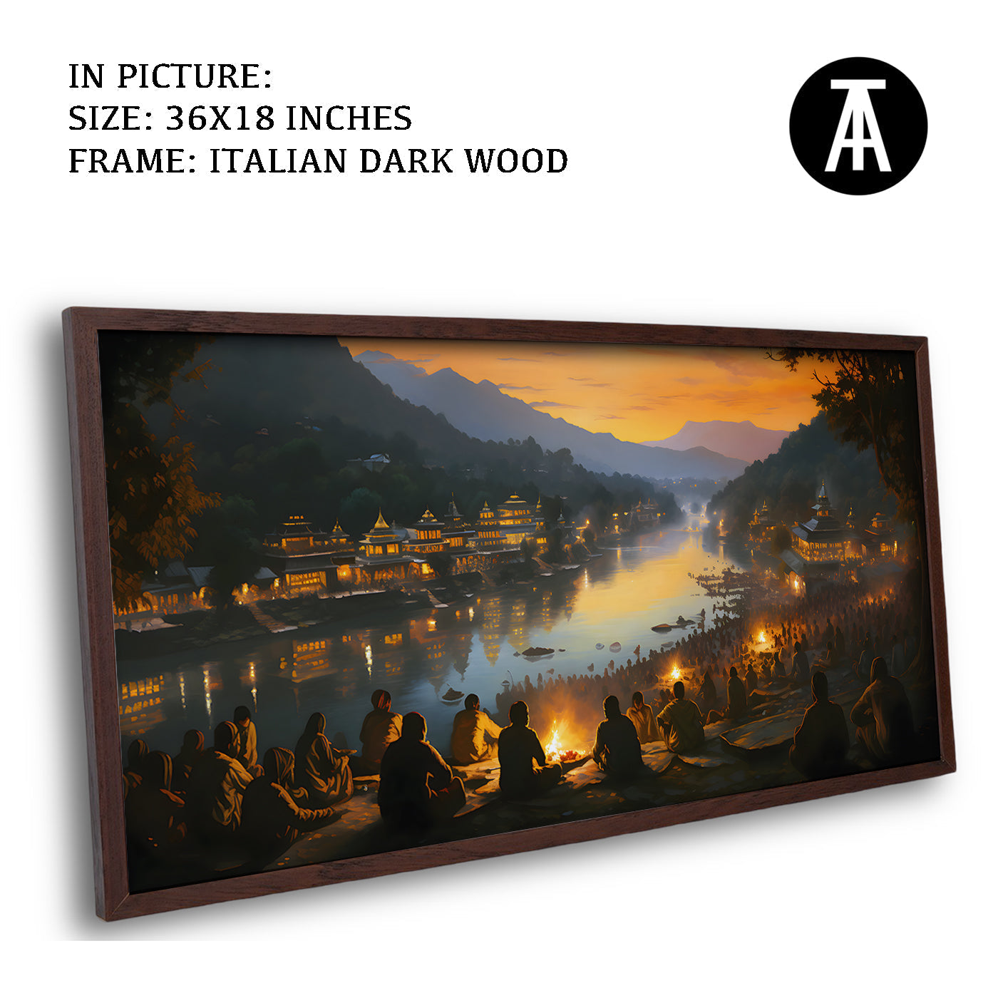 Artwork in Dark Wood Frame