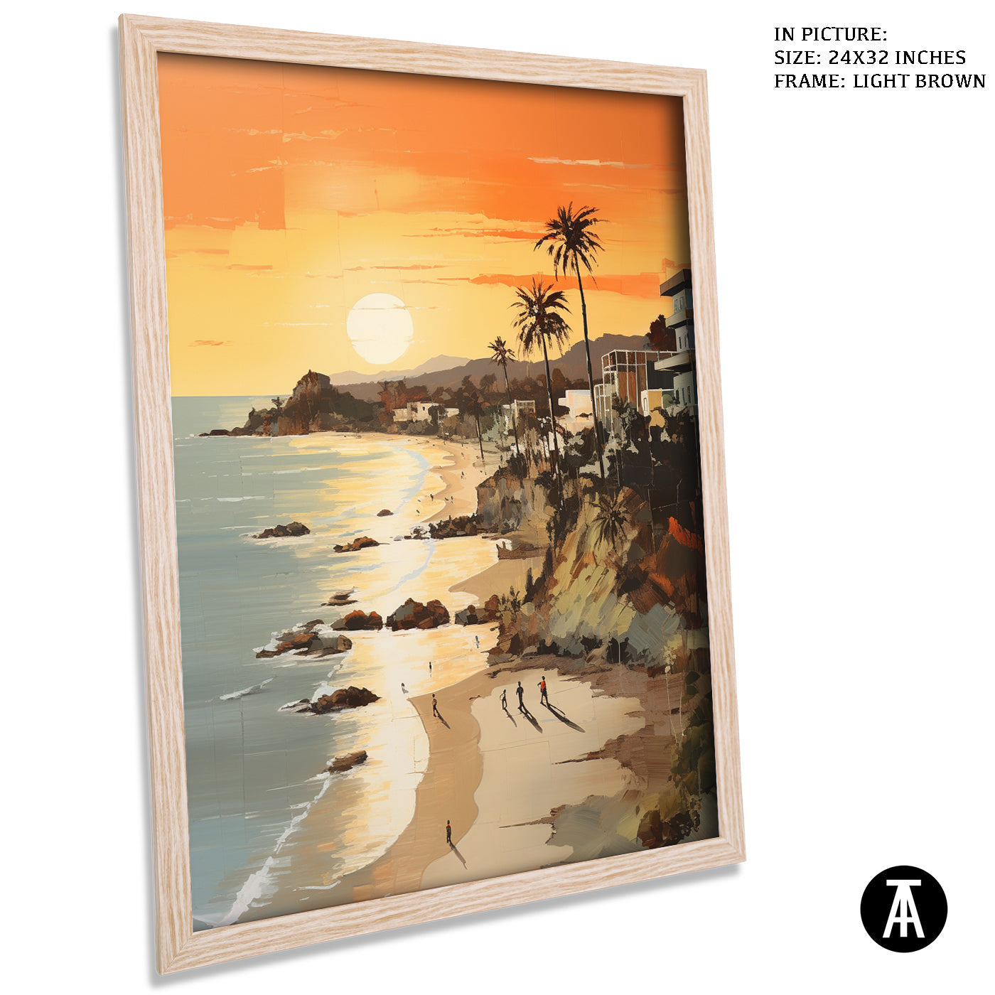 Artwork in Dark Brown Frame