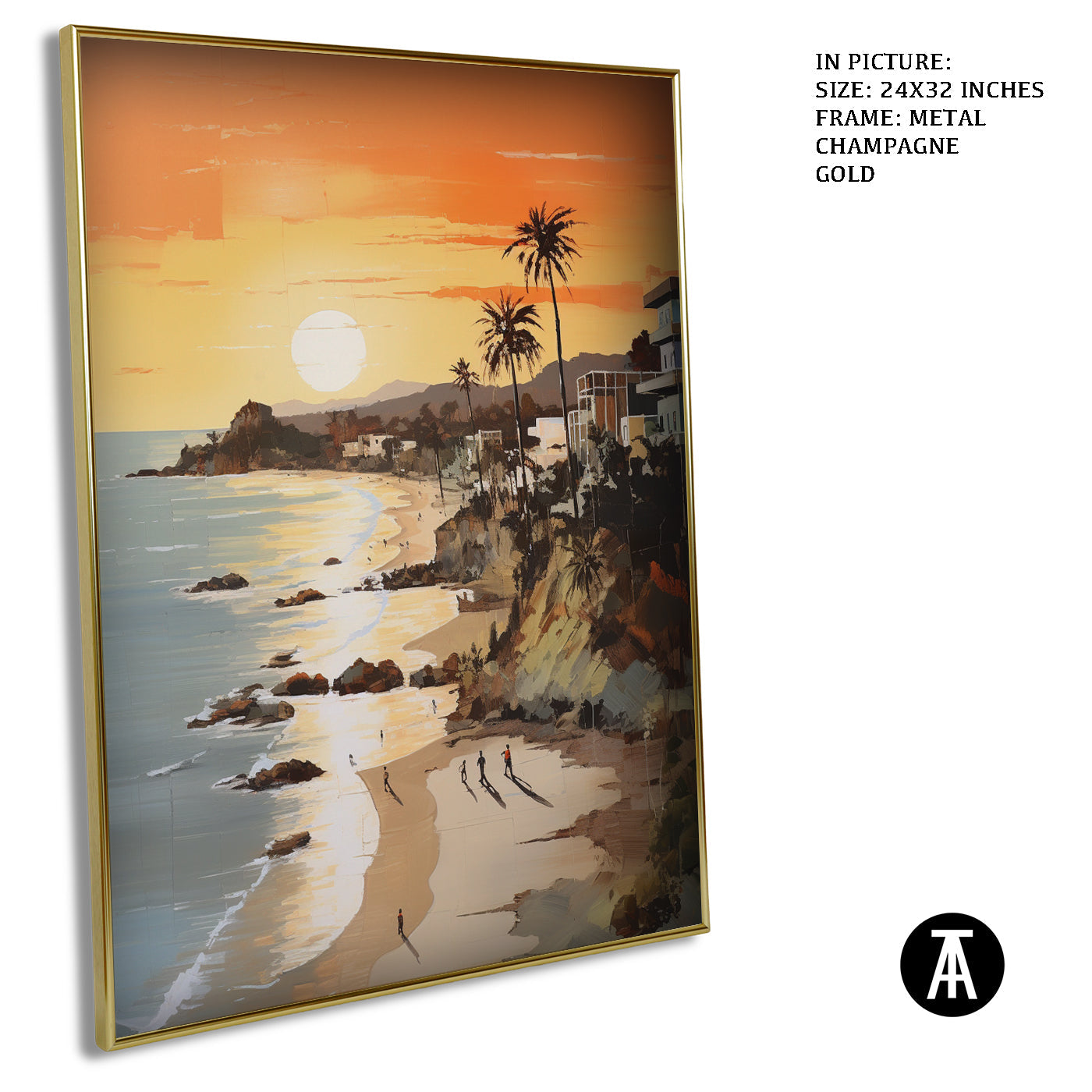 Artwork in Light Brown Frame