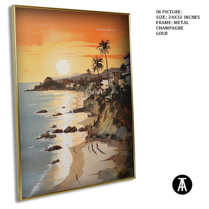Artwork in Light Brown Frame