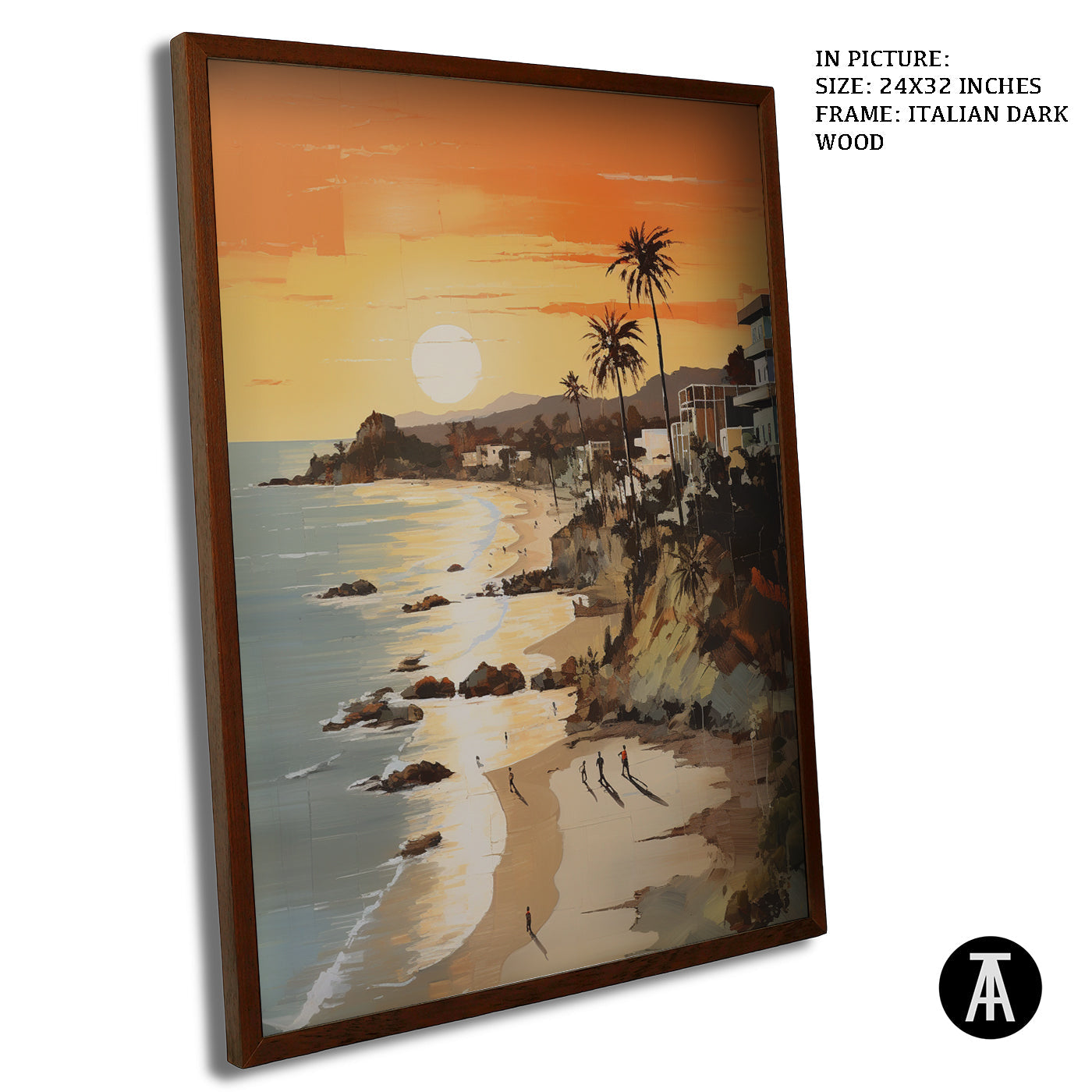 Artwork in Dark Wood Frame