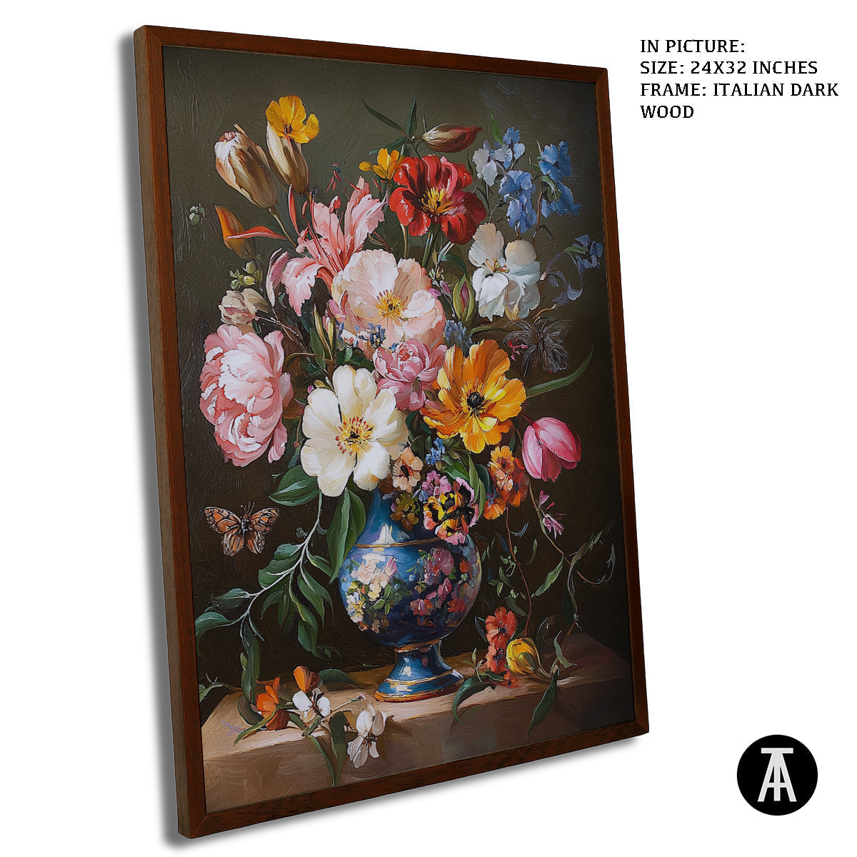 Sample Artwork in Italian Wood Framing Dark