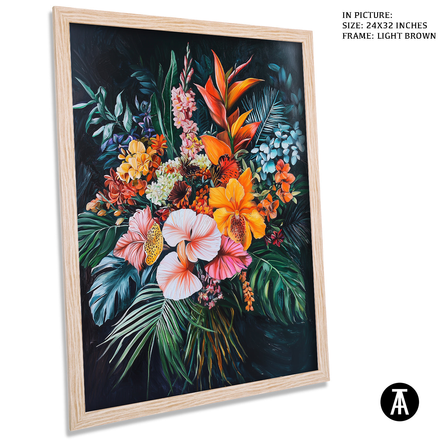 Artwork in Dark Brown Frame