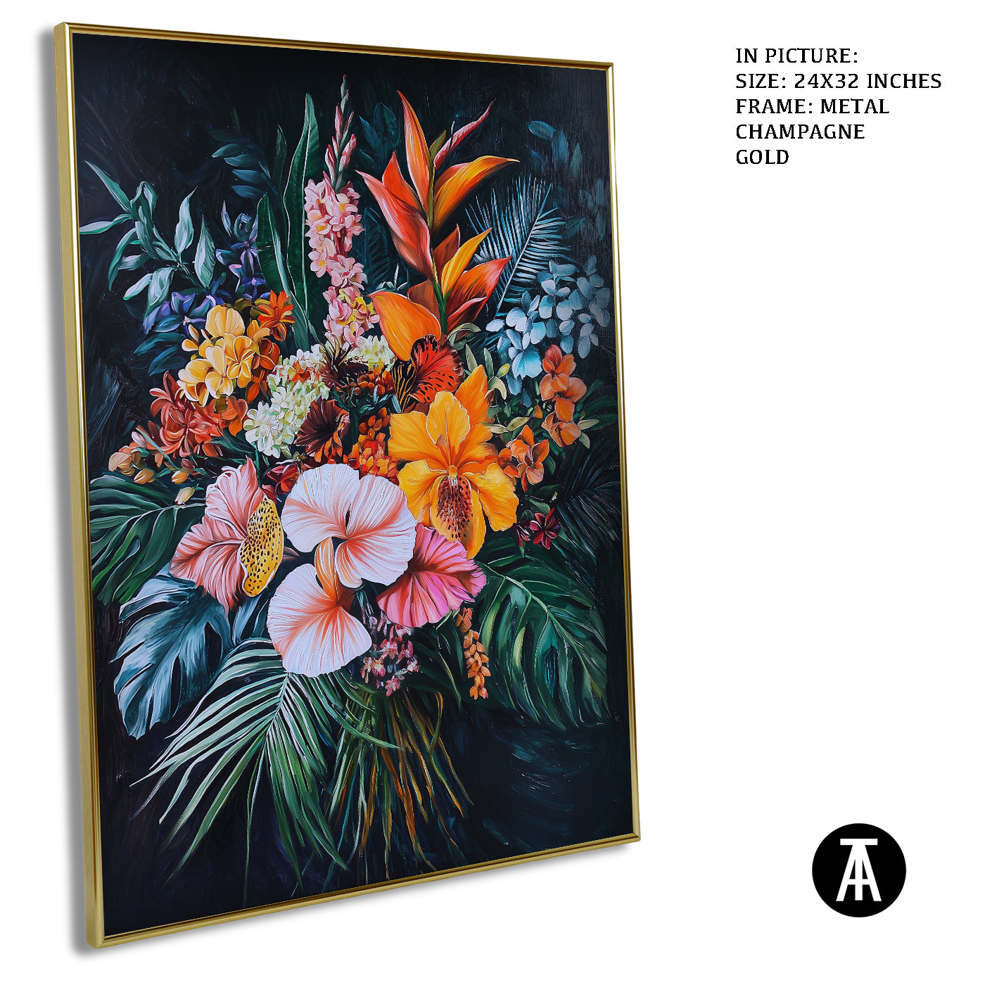 Artwork in Light Brown Frame