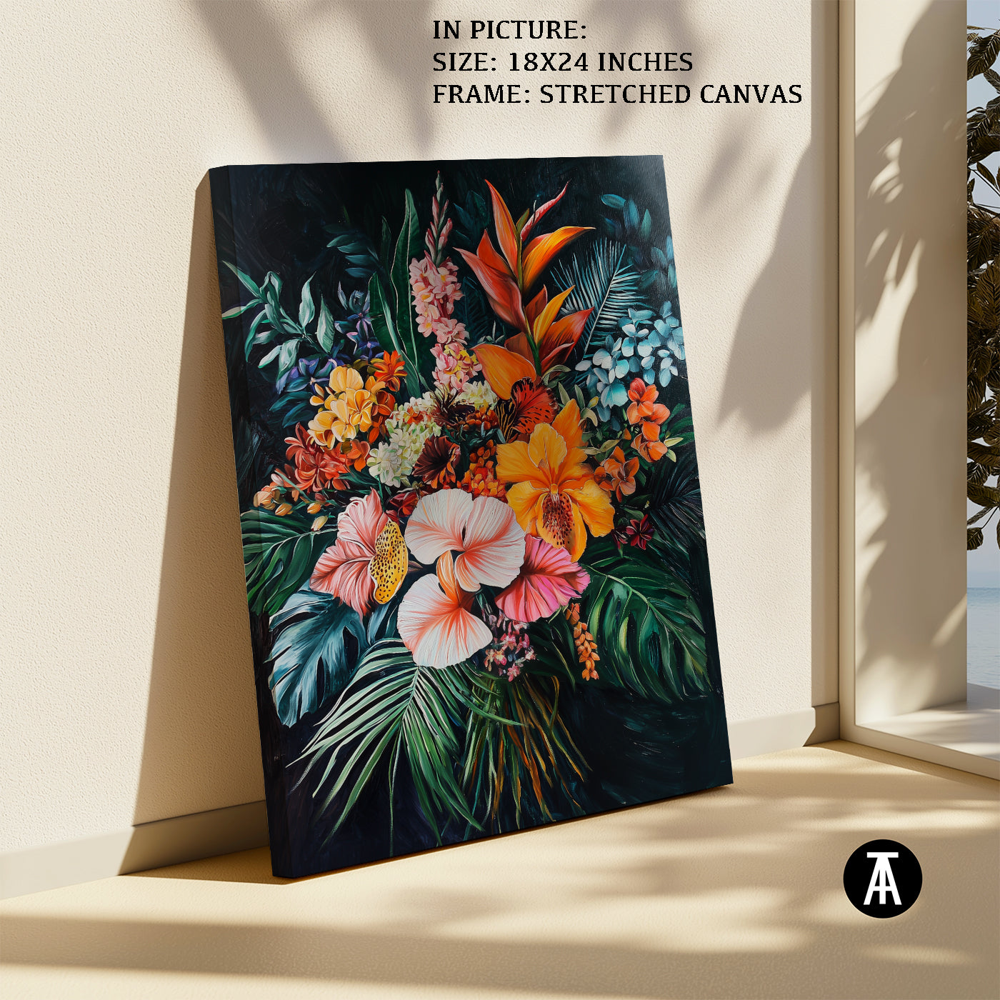 Artwork in Natural Wood Frame