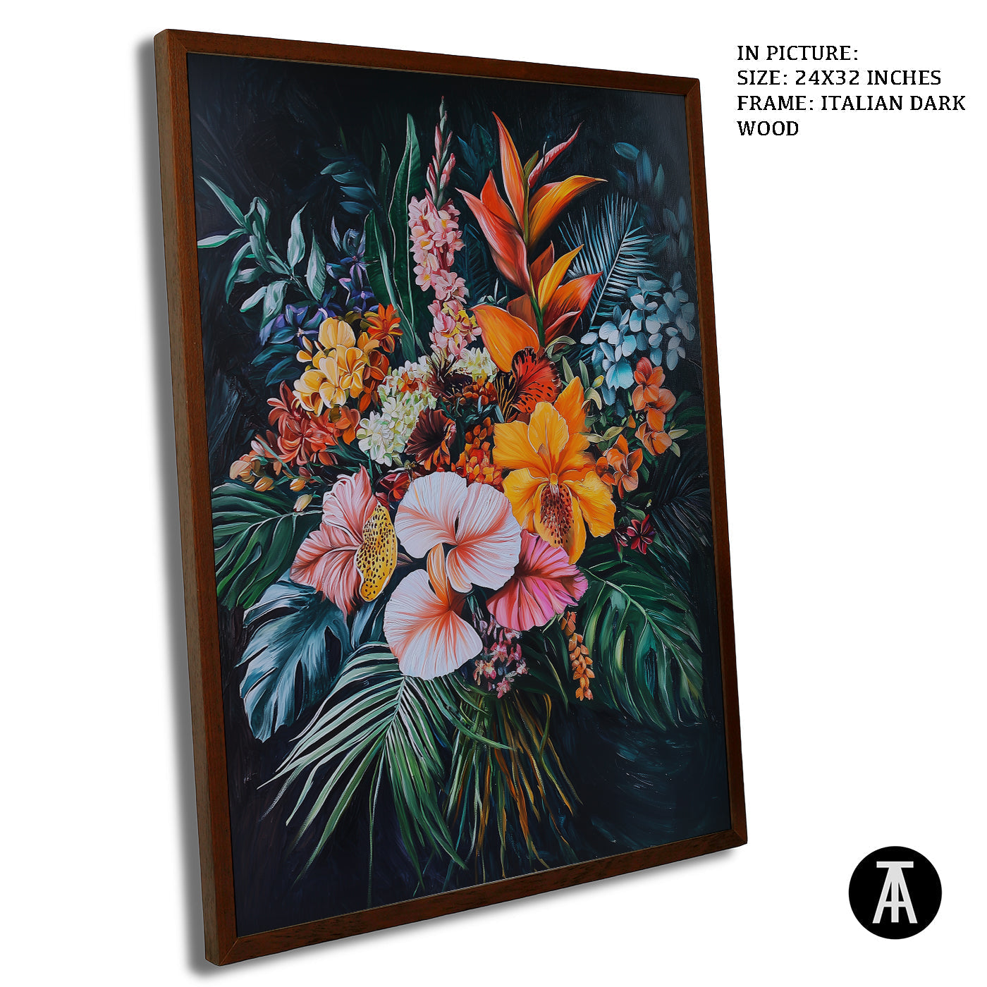 Artwork in Dark Wood Frame