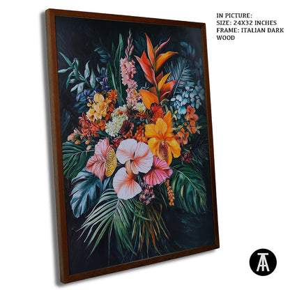 Artwork in Dark Wood Frame