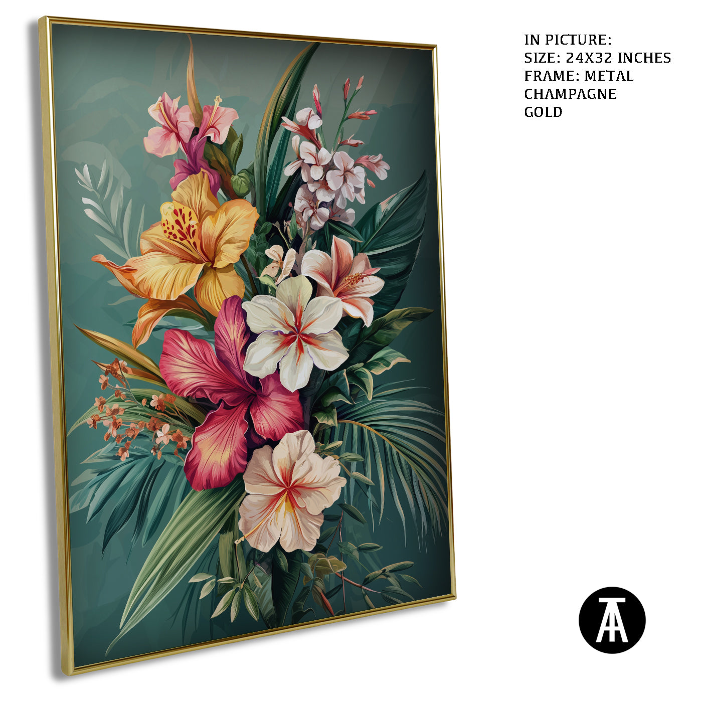 Artwork in Light Brown Frame