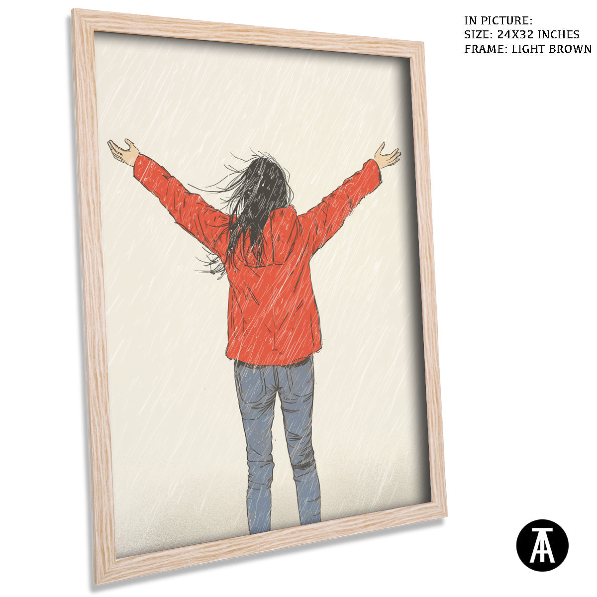 Artwork in Dark Brown Frame