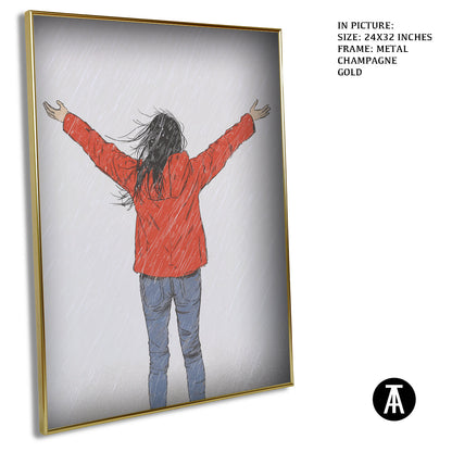 Artwork in Light Brown Frame