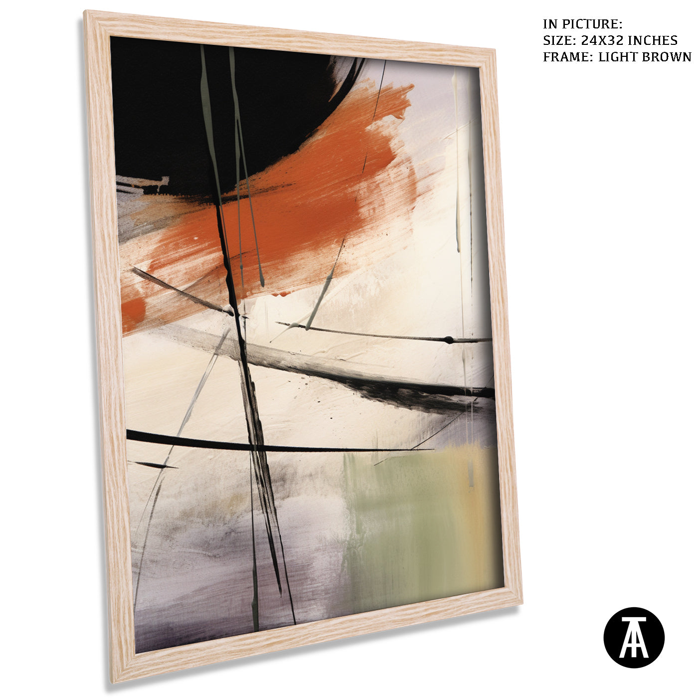 Artwork in Dark Brown Frame