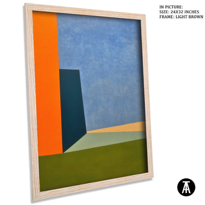 Artwork in Light Brown Frame
