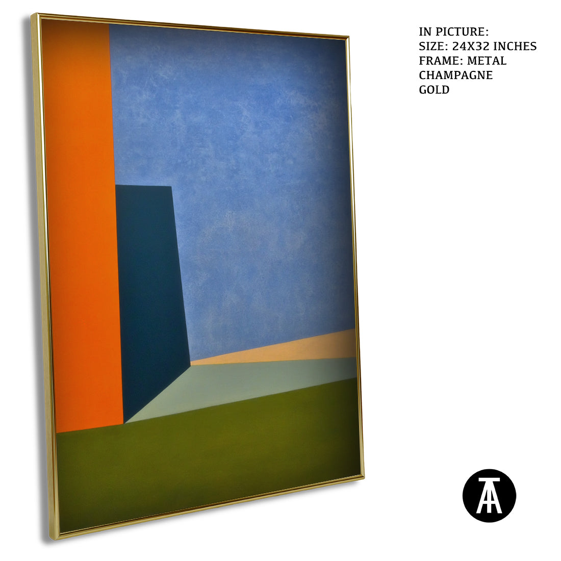 Artwork in Metal Champagne Gold Frame