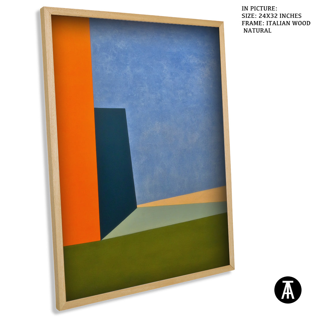 Artwork in Natural Wood Frame