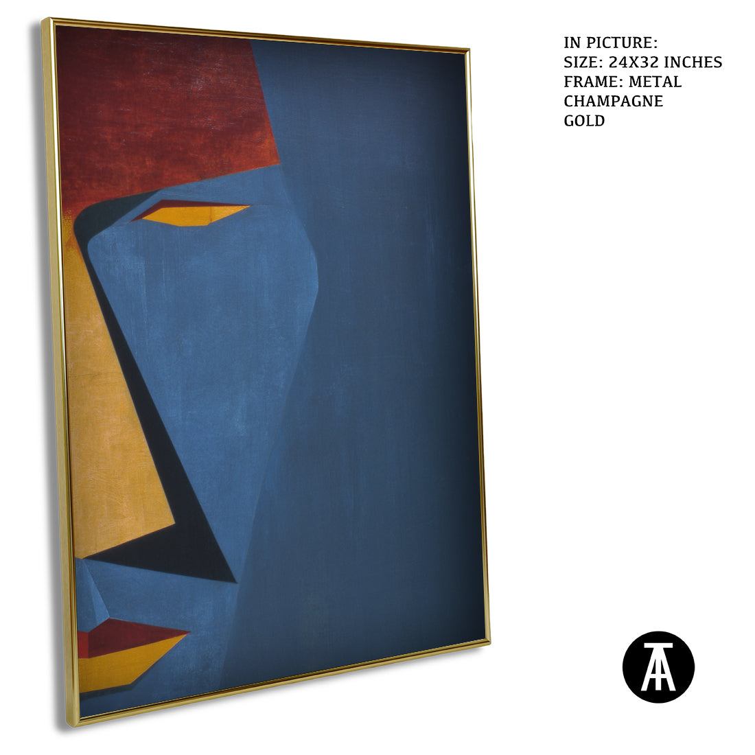 Artwork in Metal Champagne Gold Frame