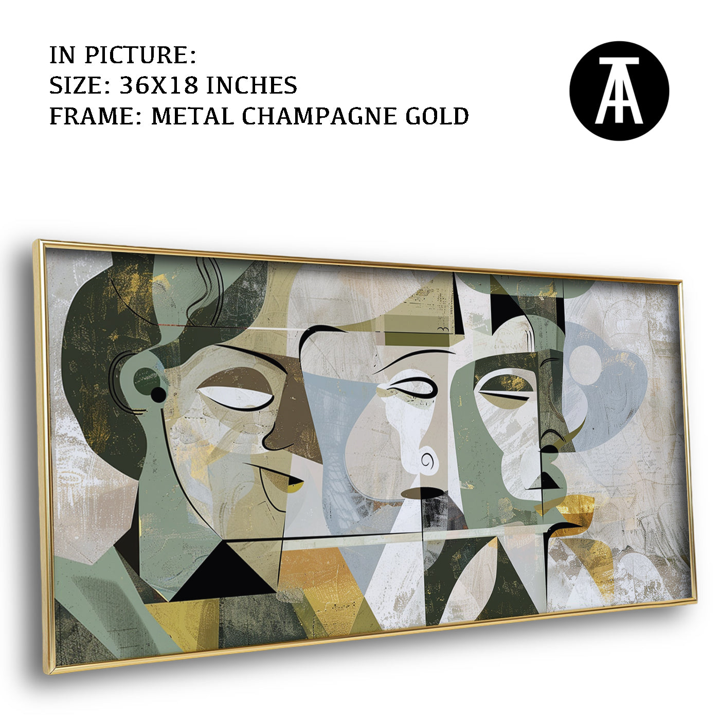 Artwork in Light Brown Frame