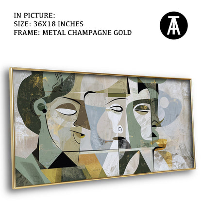 Artwork in Light Brown Frame