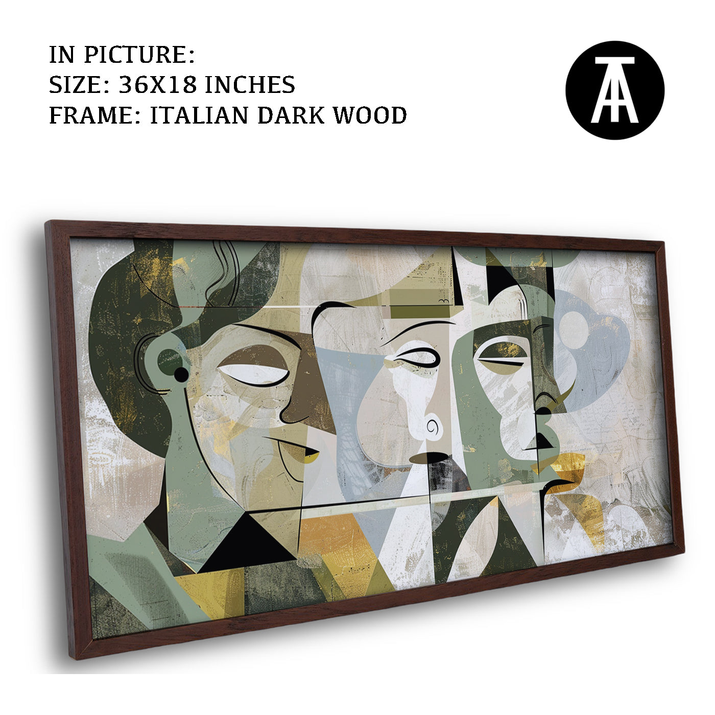 Artwork in Dark Wood Frame