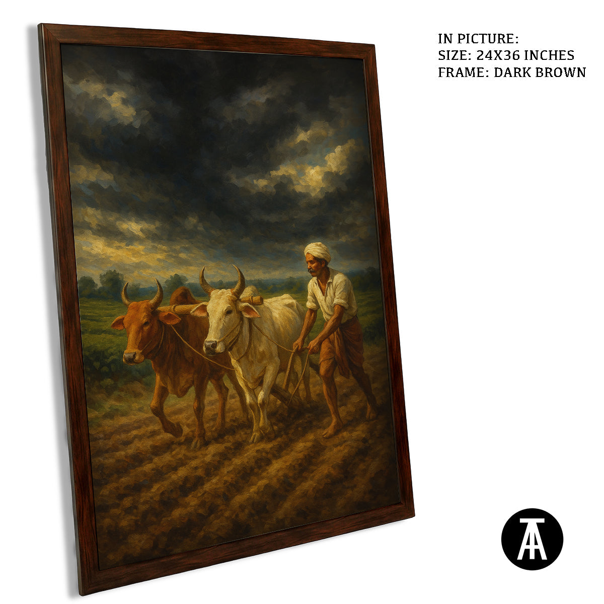 Artwork in Dark Brown Frame