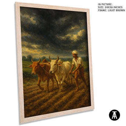 Artwork in Light Brown Frame