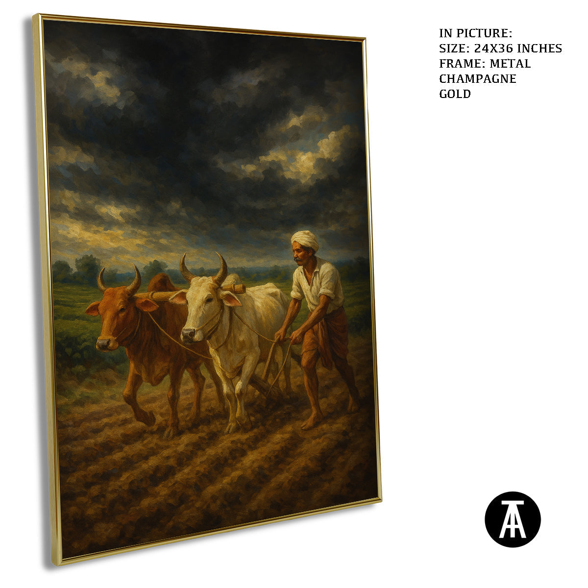 Artwork in Metal Champagne Gold Frame